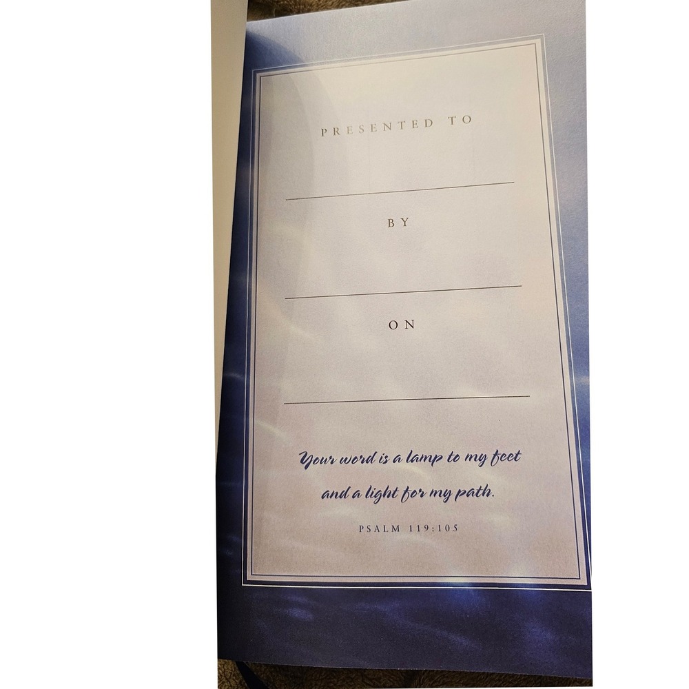 Zondervan NIV Study Bible Navy Blue Bonded Leather Thumb Indexed Large Print EUC - Picture 5 of 10
